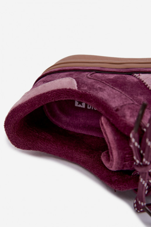 Zapatillas moradas para mujer de ante sintético con aislamiento Big Star UU274772
