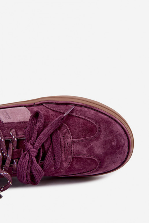 Zapatillas moradas para mujer de ante sintético con aislamiento Big Star UU274772