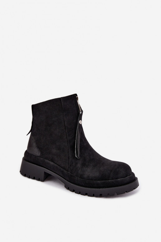 Zapatos de ante aislantes para mujeres Tai turiciejka K7732-01 color negro