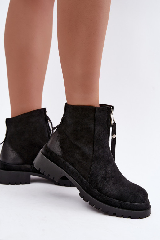 Zapatos de ante aislantes para mujeres Tai turiciejka K7732-01 color negro