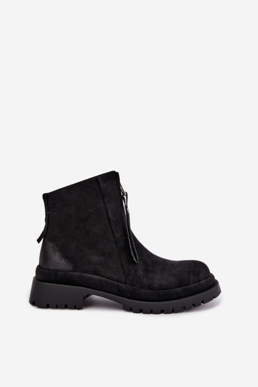 Zapatos de ante aislantes para mujeres Tai turiciejka K7732-01 color negro