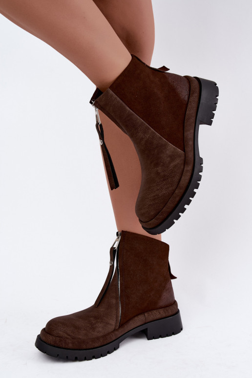 Zapatos de ante aislantes para mujeres Tai turiciejka K7732-02 color marrón
