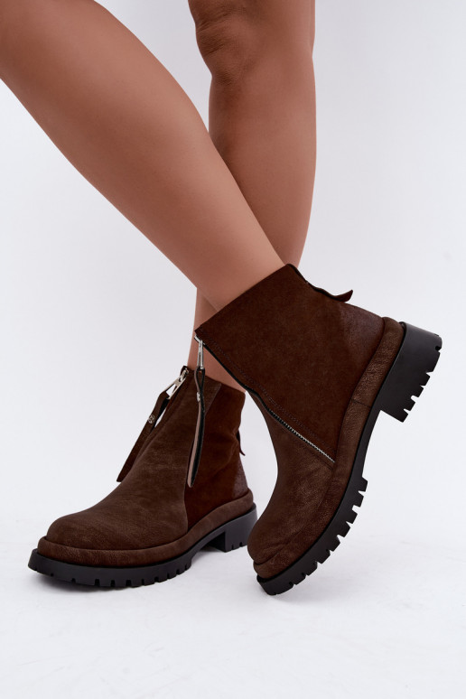Zapatos de ante aislantes para mujeres Tai turiciejka K7732-02 color marrón