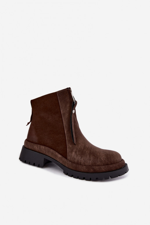 Zapatos de ante aislantes para mujeres Tai turiciejka K7732-02 color marrón
