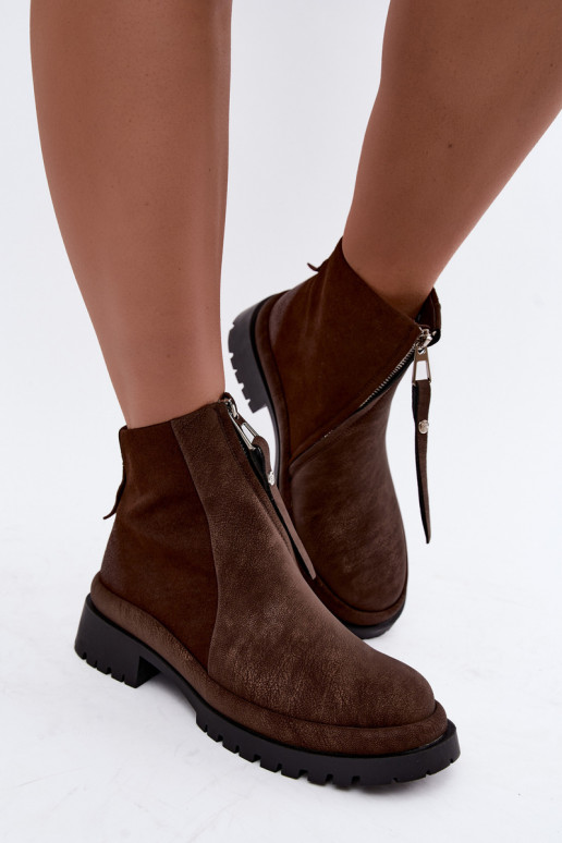 Zapatos de ante aislantes para mujeres Tai turiciejka K7732-02 color marrón