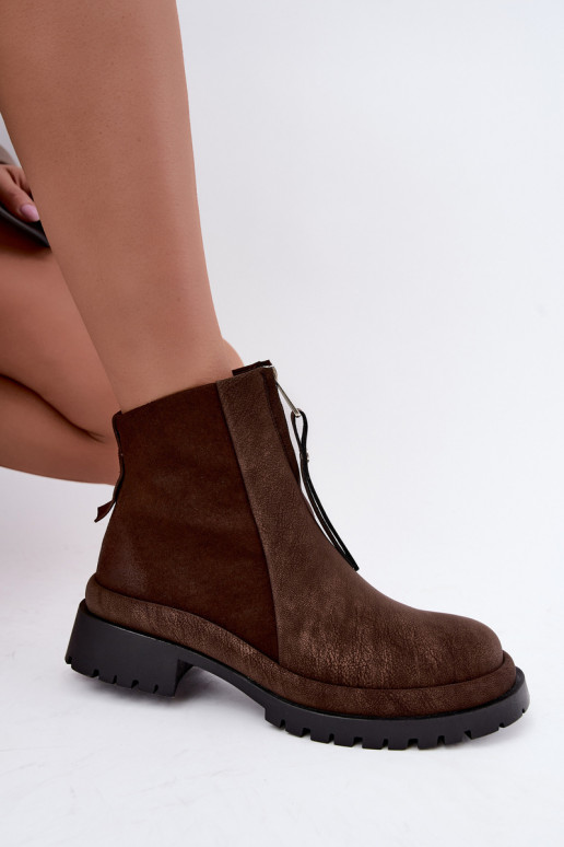 Zapatos de ante aislantes para mujeres Tai turiciejka K7732-02 color marrón
