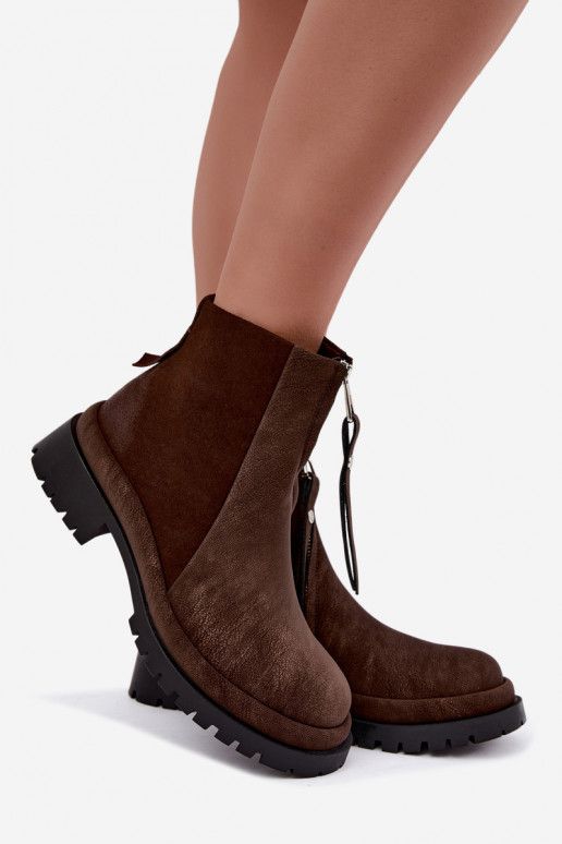 Zapatos de ante aislantes para mujeres Tai turiciejka K7732-02 color marrón