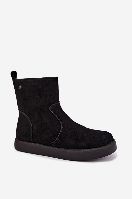 Zapatos de ante aislantes para mujeres Tai turiciejka K7800-01 color negro