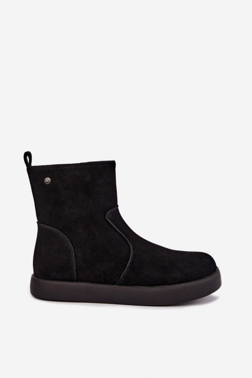 Zapatos de ante aislantes para mujeres Tai turiciejka K7800-01 color negro