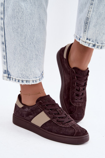 Zapatillas de ante para mujeres Big Star UU274438 color chocolate