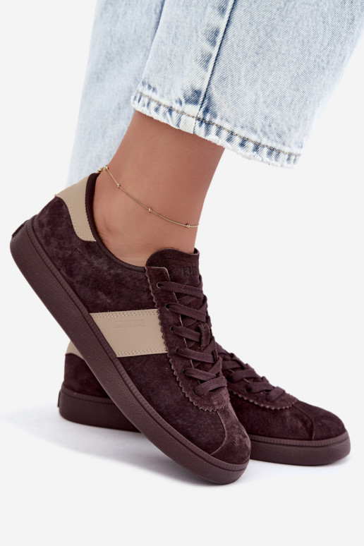 Zapatillas de ante para mujeres Big Star UU274438 color chocolate