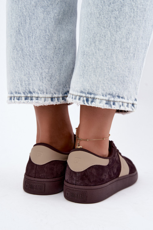 Zapatillas de ante para mujeres Big Star UU274438 color chocolate