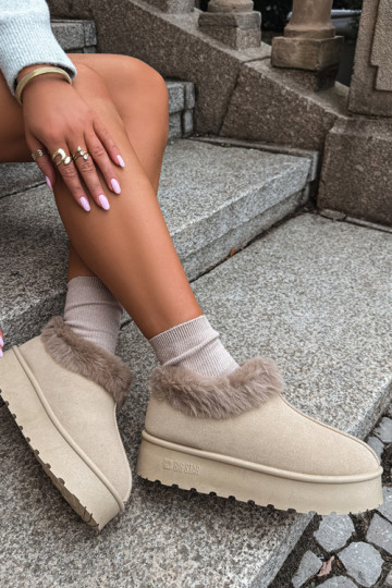 Botas de nieve con plataforma y piel Big Star UU274204 en arena