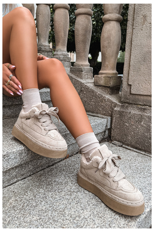Botas de nieve con plataforma y cordones Big Star UU274187 en arena