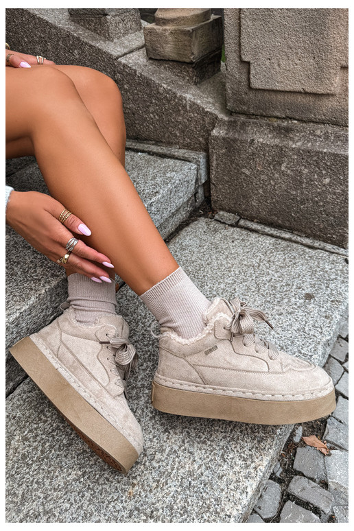 Botas de nieve con plataforma y cordones Big Star UU274187 en arena