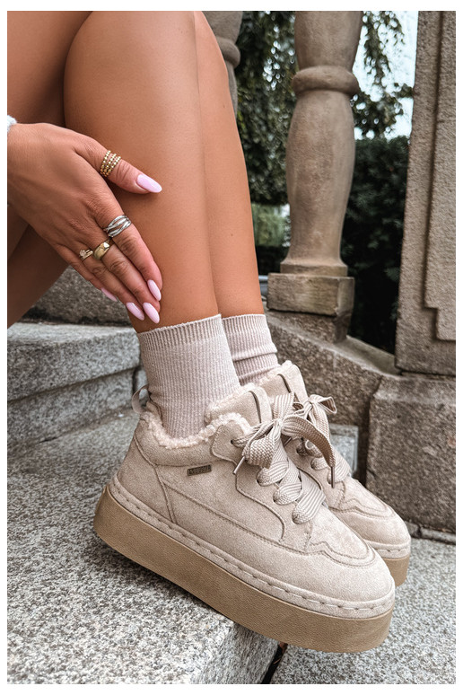 Botas de nieve con plataforma y cordones Big Star UU274187 en arena