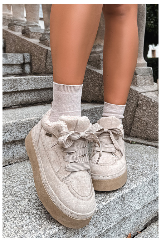 Botas de nieve con plataforma y cordones Big Star UU274187 en arena