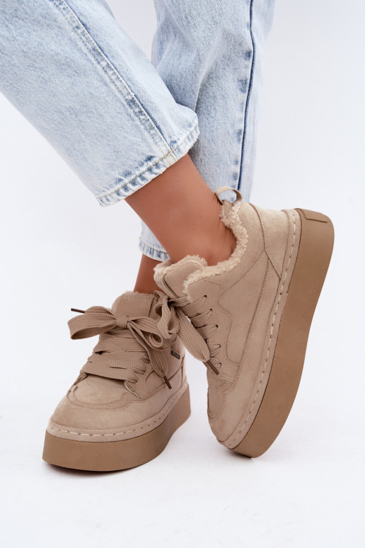 Botas de nieve con plataforma y cordones Big Star UU274187 en arena