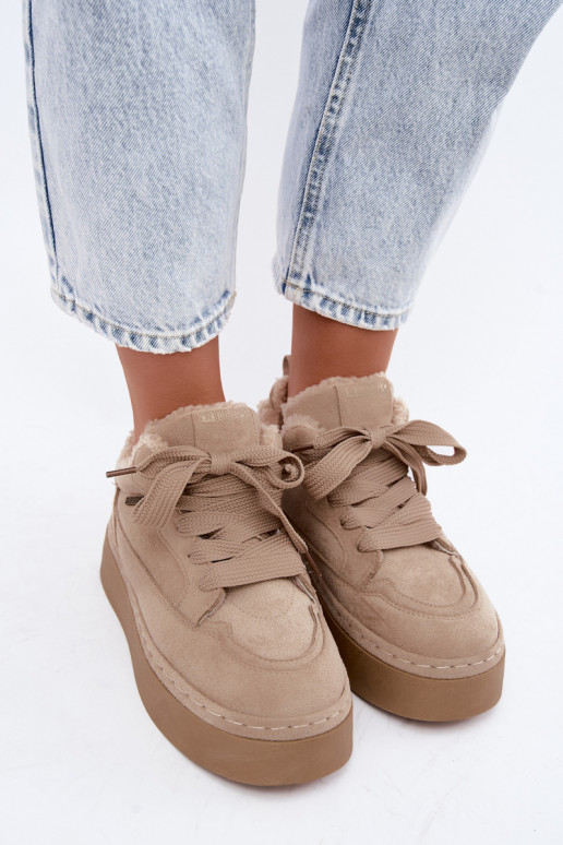 Botas de nieve con plataforma y cordones Big Star UU274187 en arena