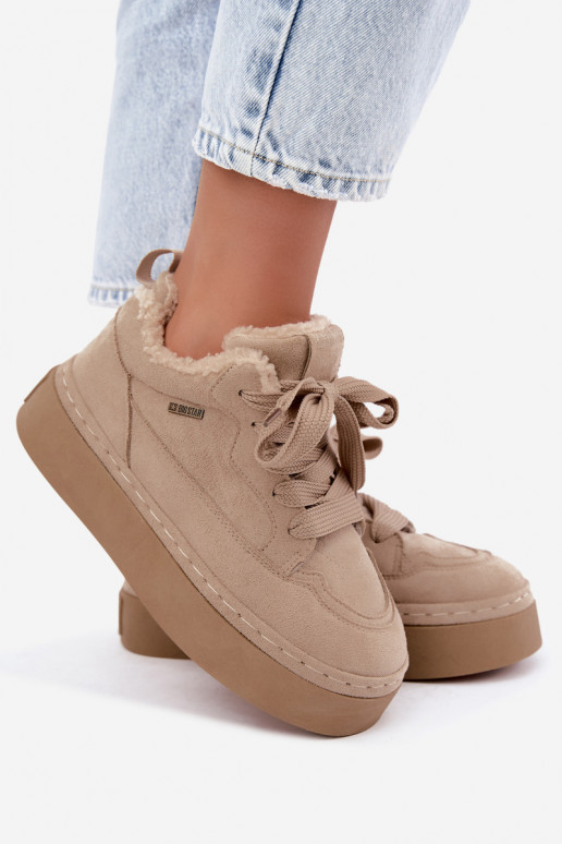 Botas de nieve con plataforma y cordones Big Star UU274187 en arena
