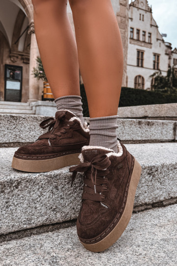 Botas de nieve con plataforma y cordones Big Star UU274188 en chocolate