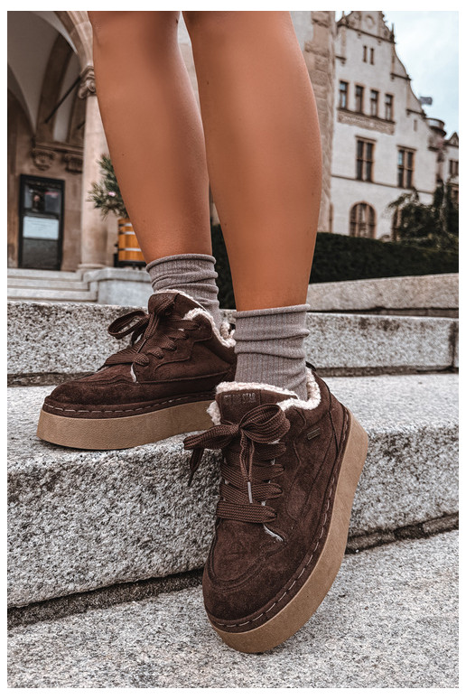 Botas de nieve con plataforma y cordones Big Star UU274188 en chocolate