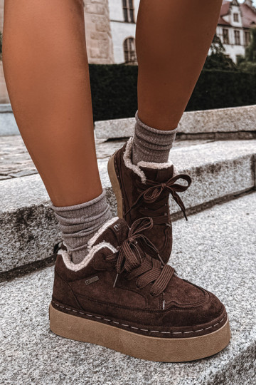 Botas de nieve con plataforma y cordones Big Star UU274188 en chocolate 2