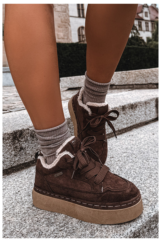 Botas de nieve con plataforma y cordones Big Star UU274188 en chocolate