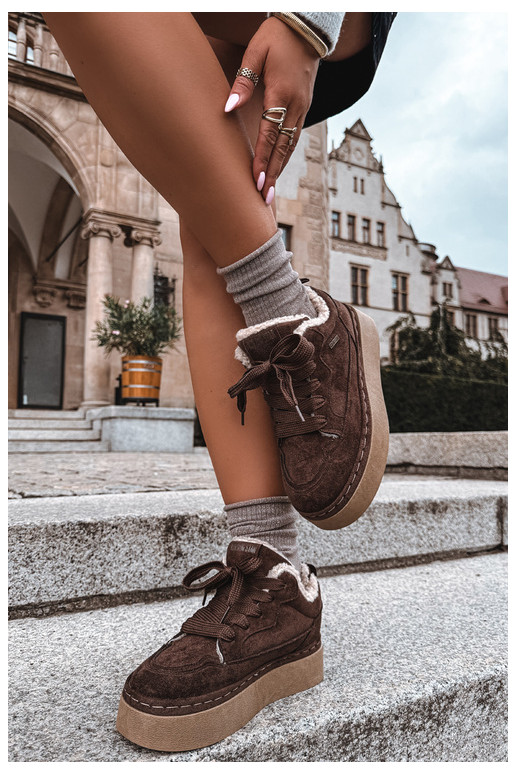 Botas de nieve con plataforma y cordones Big Star UU274188 en chocolate