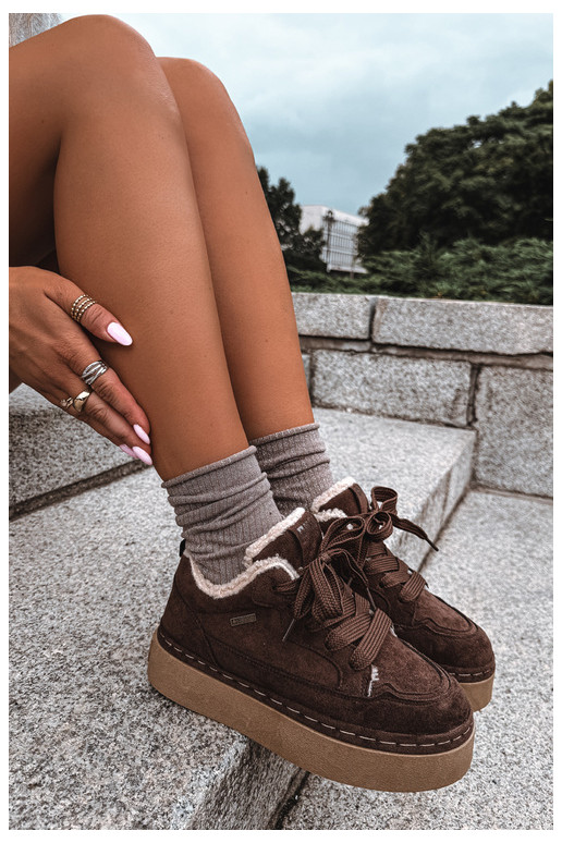 Botas de nieve con plataforma y cordones Big Star UU274188 en chocolate