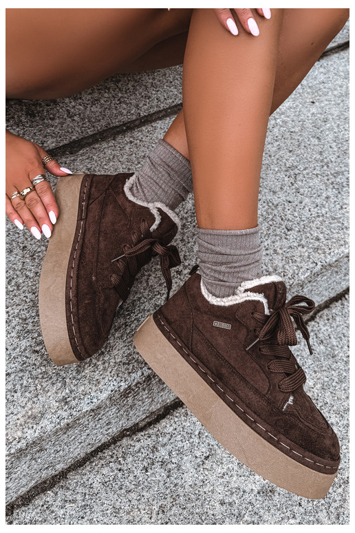 Botas de nieve con plataforma y cordones Big Star UU274188 en chocolate