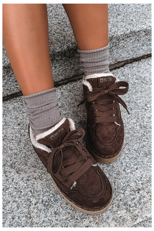 Botas de nieve con plataforma y cordones Big Star UU274188 en chocolate