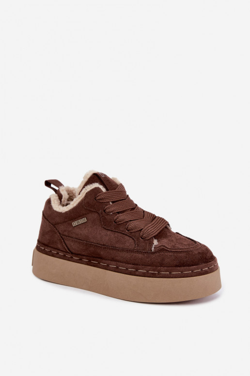 Botas de nieve con plataforma y cordones Big Star UU274188 en chocolate