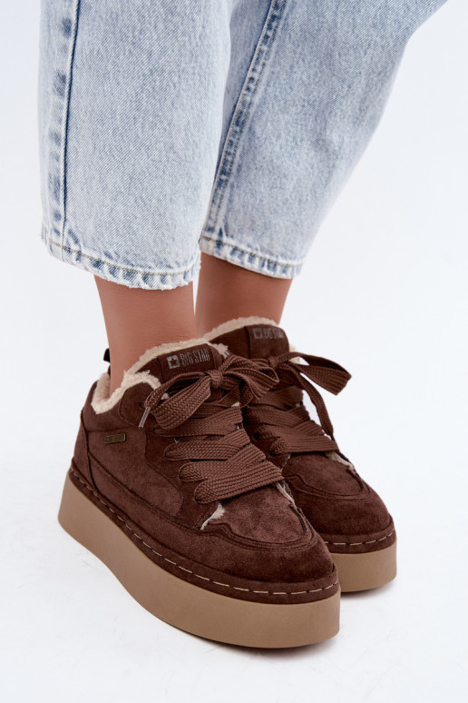 Botas de nieve con plataforma y cordones Big Star UU274188 en chocolate