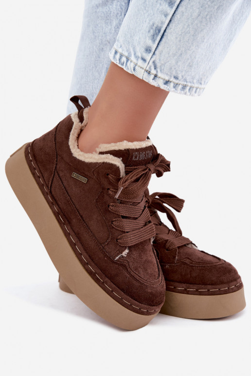 Botas de nieve con plataforma y cordones Big Star UU274188 en chocolate
