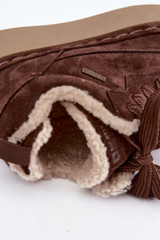 Botas de nieve con plataforma y cordones Big Star UU274188 en chocolate