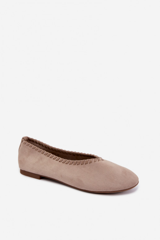 Bailarinas con ribete trenzado color arena Talessa