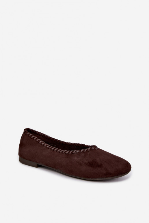 Bailarinas con ribete trenzado color chocolate Talessa