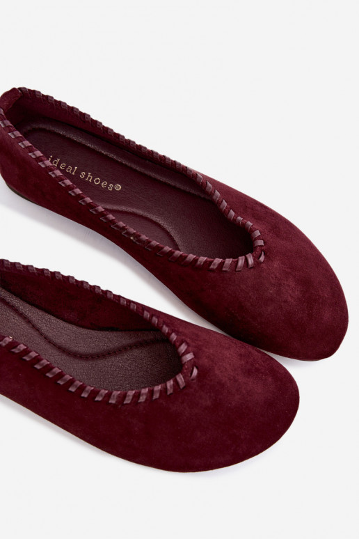 Bailarinas con ribete trenzado color burdeos Talessa