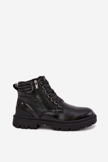 Botas de cuero negras aisladas para hombre Big Star UU174242 2