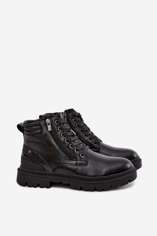 Botas de cuero negras aisladas para hombre Big Star UU174242