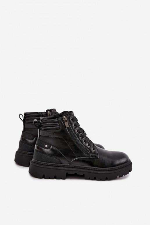 Botas de cuero negras aisladas para hombre Big Star UU174242