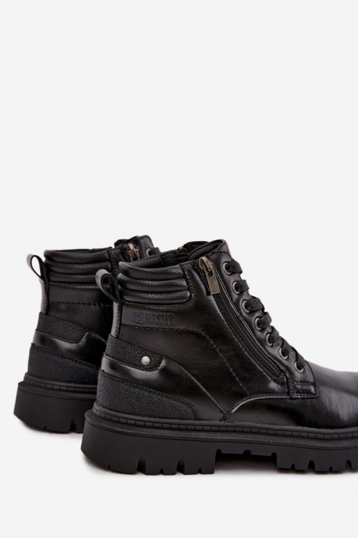Botas de cuero negras aisladas para hombre Big Star UU174242