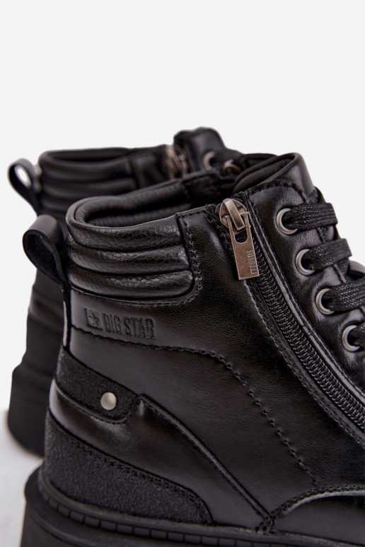 Botas de cuero negras aisladas para hombre Big Star UU174242