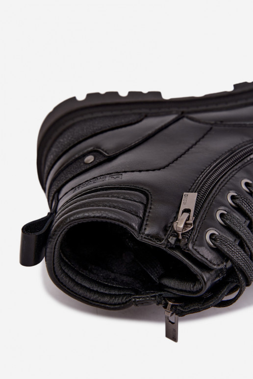 Botas de cuero negras aisladas para hombre Big Star UU174242