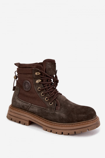 Botas de ante marrón oscuro para hombre Big Star UU174254