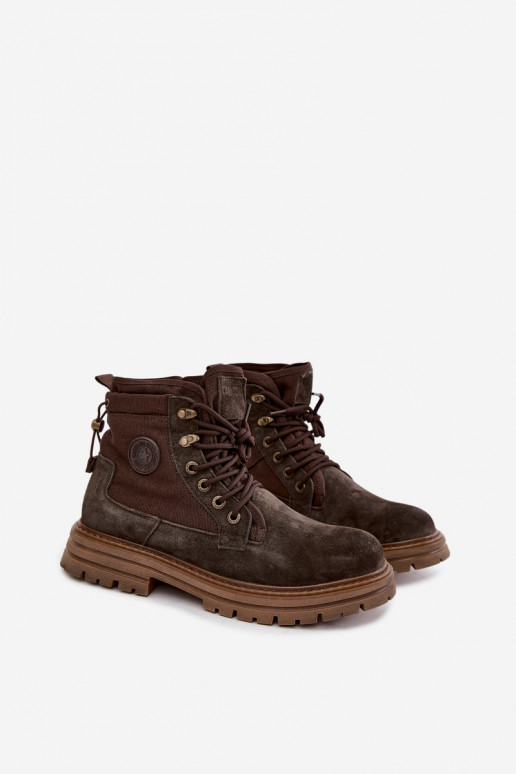 Botas de ante marrón oscuro para hombre Big Star UU174254