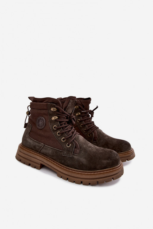 Botas de ante marrón oscuro para hombre Big Star UU174254