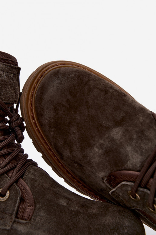 Botas de ante marrón oscuro para hombre Big Star UU174254