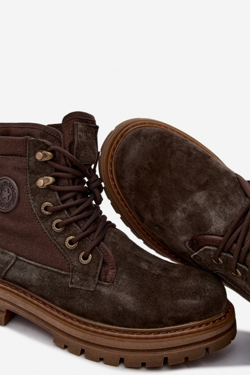Botas de ante marrón oscuro para hombre Big Star UU174254